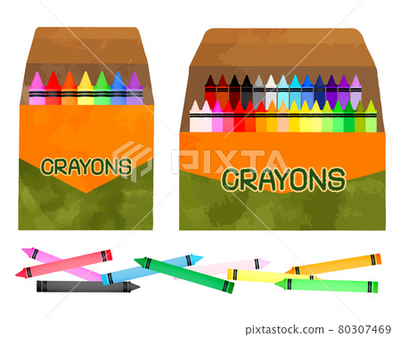 Illustration of a cute crayon set 80307469