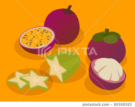 Tropical fruit vector illustration material 80308383
