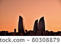 夜景中的火焰塔(阿塞拜疆) 夜景中的火焰塔(阿塞拜疆) 80308879