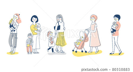 Multiple moms and children whole body set 80310883