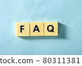 FAQ word on the blue background 80311381