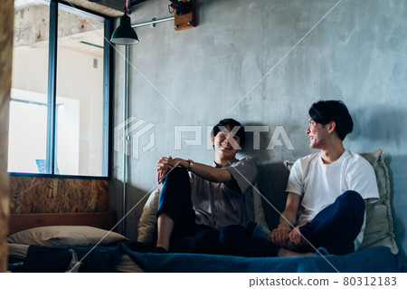 Young male student living in a dormitory Young male student living in a dormitory 80312183
