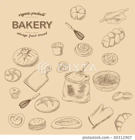 A set of bakery products A set of bakery products 80312907