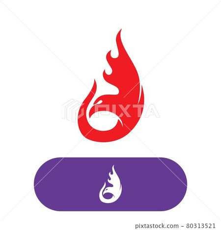 Fire flame eagle wing  logo vector illustration 80313521