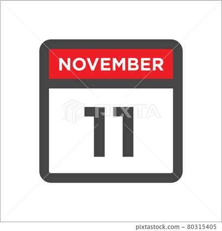 November 11 calendar icon with day and month 80315405
