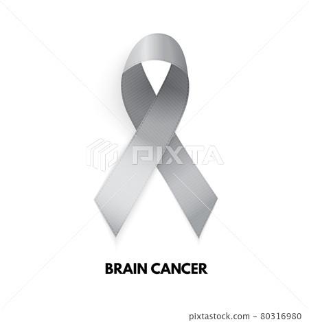 Grey Ribbon. Brain cancer sign. Vector Illustration Grey Ribbon. Brain cancer sign. Vector Illustration 80316980