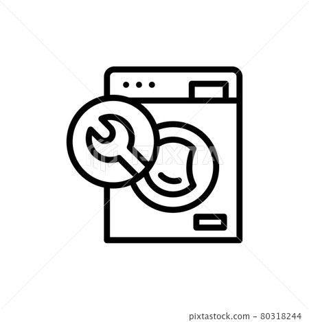 Repair washer line icon. Handyman service.Isolated vector element. Repair washer line icon. Handyman service.Isolated vector element. 80318244