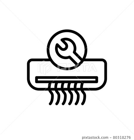 Repair air conditioner line icon. Handyman service.Isolated vector element. Repair air conditioner line icon. Handyman service.Isolated vector element. 80318276