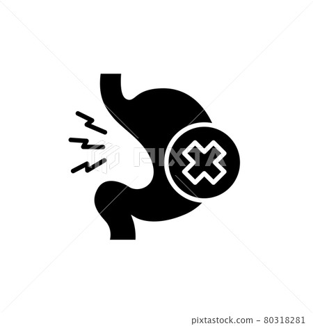 Indigestion line icon. Isolated vector element. Indigestion line icon. Isolated vector element. 80318281