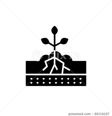 Watering soil line icon. Isolated vector element. Watering soil line icon. Isolated vector element. 80318287