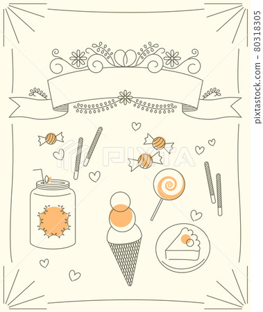 Dessert line illustration Dessert line illustration 80318305