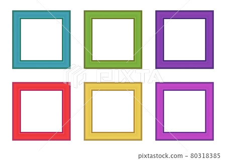 Set of squared color vintage wooden frame for your design. Vintage cover. Place for text. Vintage antique colorful modern rectangular frames. Template vector illustration 80318385