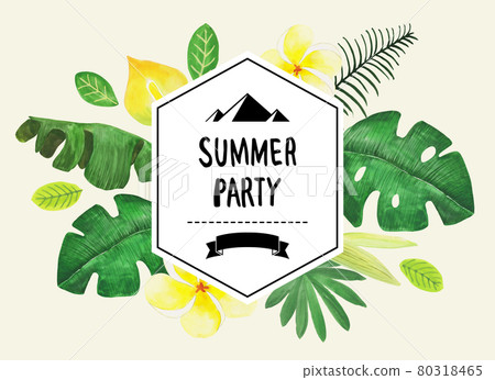 Tropical plant watercolor 80318465