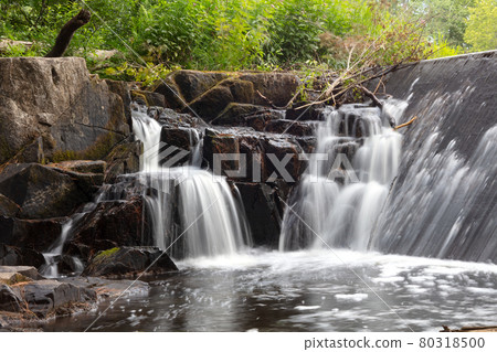 waterfall creek in the rocks mountain long exposure of clear running water waterfall creek in the rocks mountain long exposure of clear running water 80318500