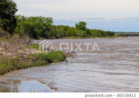 Catfish with Set line fishing alone the Niobrara River in Nebraska Catfish with Set line fishing alone the Niobrara River in Nebraska 80318913