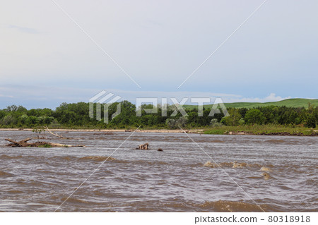 Catfish with Set line fishing alone the Niobrara River in Nebraska Catfish with Set line fishing alone the Niobrara River in Nebraska 80318918