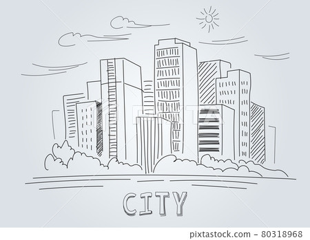 Line Illustration - City Line Illustration - City 80318968