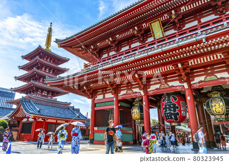 東京城市景觀淺草寺 80323945