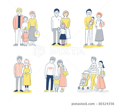 6 pairs of young family whole body set 80324356
