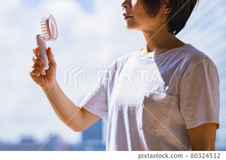 Handy fan Handy fan without mask [Summer image] 80324512