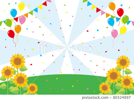 Sunflower and balloon event background 80324897