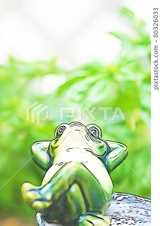 Pastel style "lying frog" illustration image 80326033