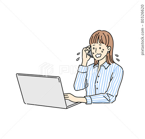 女性電話、商務、個人電腦、銷售 80326620