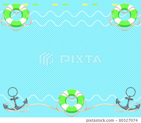 Sea breeze frame of float, anchor and rope Green ver Sea breeze frame of float, anchor and rope Green ver 80327074