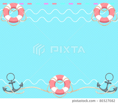 Sea breeze frame of float, anchor and rope Pink ver Sea breeze frame of float, anchor and rope Pink ver 80327082
