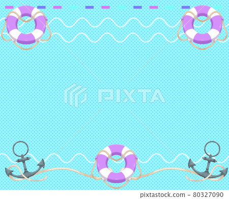 Floating ring, anchor and rope sea breeze frame purple ver 80327090