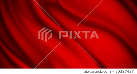 Red luxury fabric background with copy space 80327457