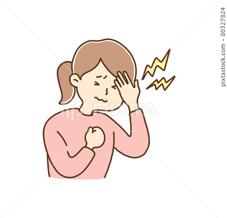 Women, stress, illness, headaches, stiff shoulders 80327824