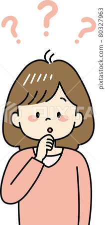 一個有疑問的女人的插圖（上半身） 80327963