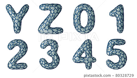 Realistic 3D letter set Y, Z, 0, 1, 2, 3, 4, 5 made of silver shining metal . Realistic 3D letter set Y, Z, 0, 1, 2, 3, 4, 5 made of silver shining metal . 80328729