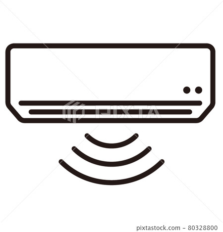 Simple air conditioner black and white thin line icon / white background 80328800