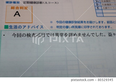 健康檢查結果特寫 健康檢查結果特寫 80329345