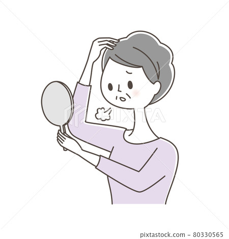 頭髮稀疏的高級婦女 頭髮稀疏的高級婦女 80330565