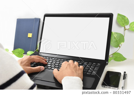 Remote work at home Work on a personal computer 80331497