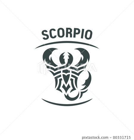 Abstract zodiac sign Scorpio. Black isolated object on a white background. Vector illustration. Abstract zodiac sign Scorpio. Black isolated object on a white background. Vector illustration. 80331715