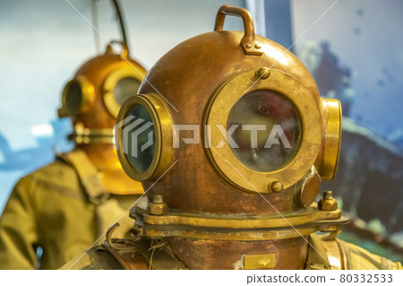 Retro suit of a military diver of the last century 80332533