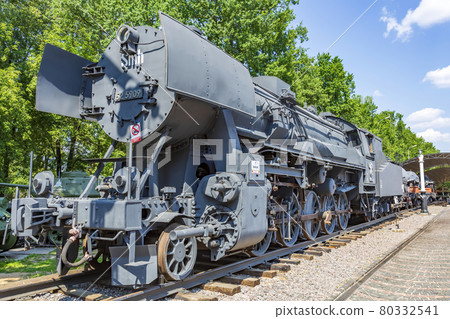 Rare nazi retro steam locomotive of the past century in the Vehicle Museum Rare nazi retro steam locomotive of the past century in the Vehicle Museum 80332541