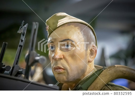 A mannequin stylized as a World War II exhibit in a museum A mannequin stylized as a World War II exhibit in a museum 80332595