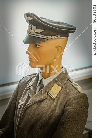 A mannequin stylized as a World War II exhibit in a museum A mannequin stylized as a World War II exhibit in a museum 80332602