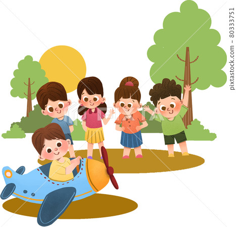 HHappy Children day composition watercolor 80333751