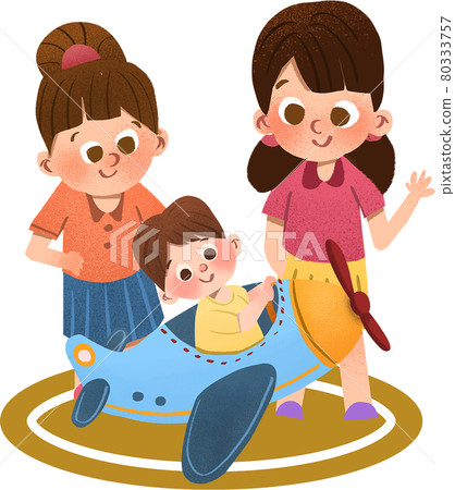 HHappy Children day composition watercolor HHappy Children day composition watercolor 80333757