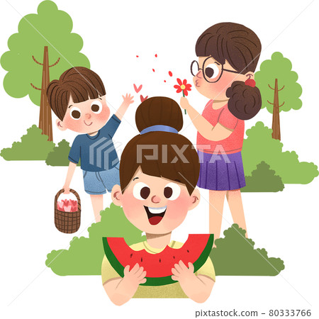 HHappy Children day composition watercolor 80333766