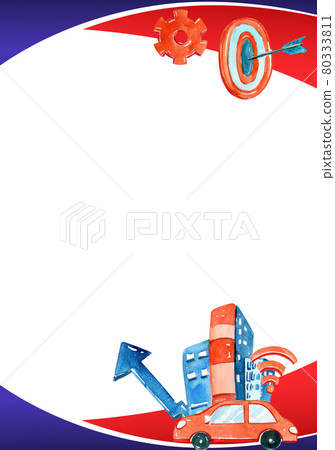 Business frame watercolor 80333811