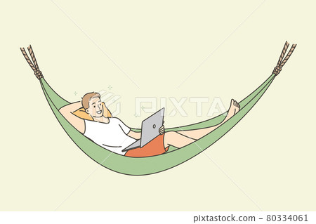 Distant work freelance and rest concept Distant work freelance and rest concept 80334061