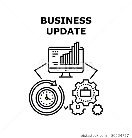 Business Update Vector Concept Black Illustration Business Update Vector Concept Black Illustration 80334757