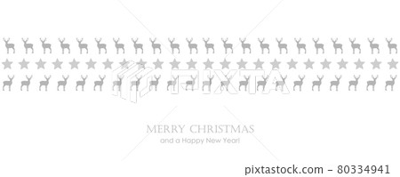 christmas card banner with deer and star pattern 80334941